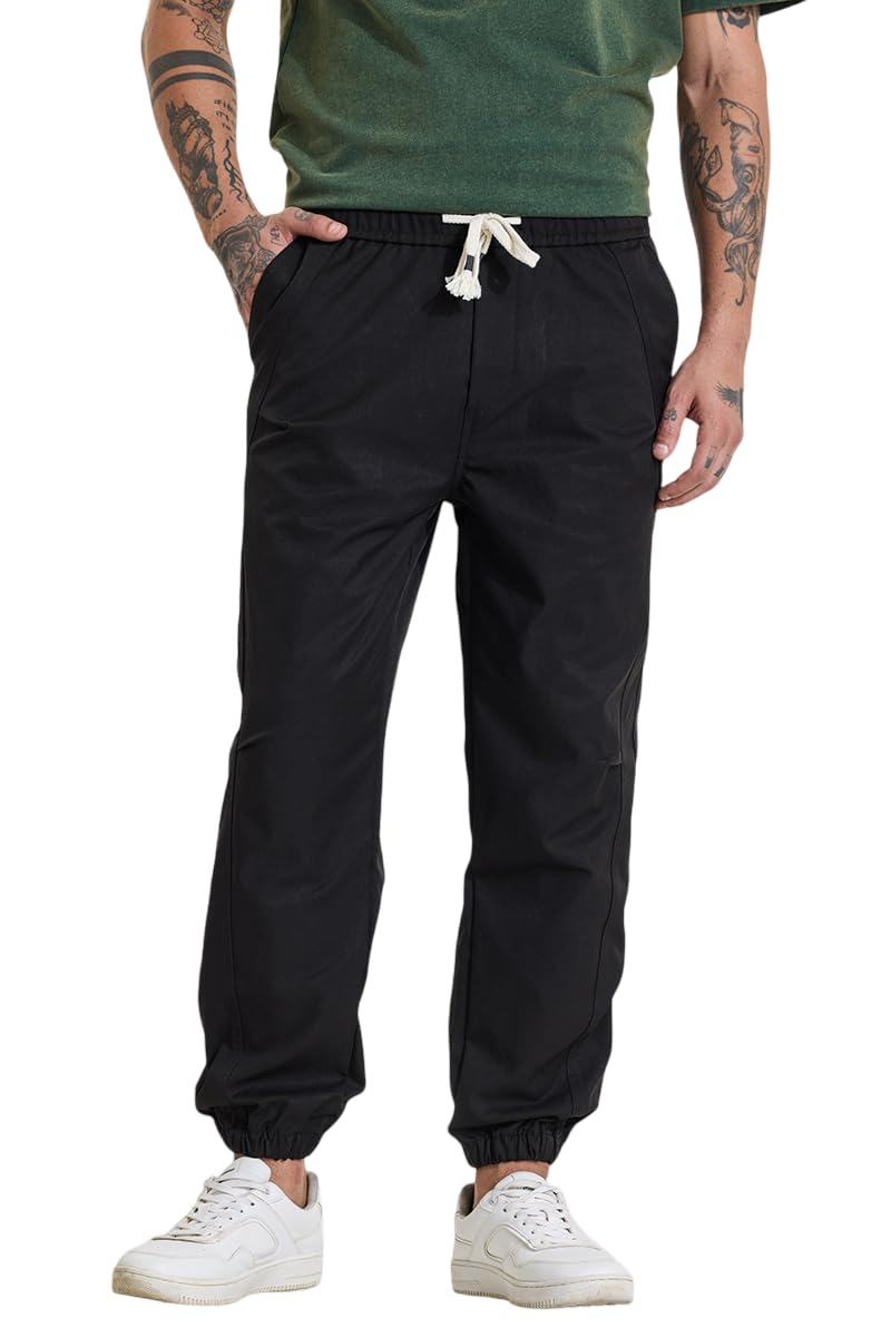 snitch Men Track Pants | Relaxed Fit with Elasticated Hem & Drawstring Closure | 100% Polyester Smooth Fabric for Athleisure & Casual Wear-picture-22