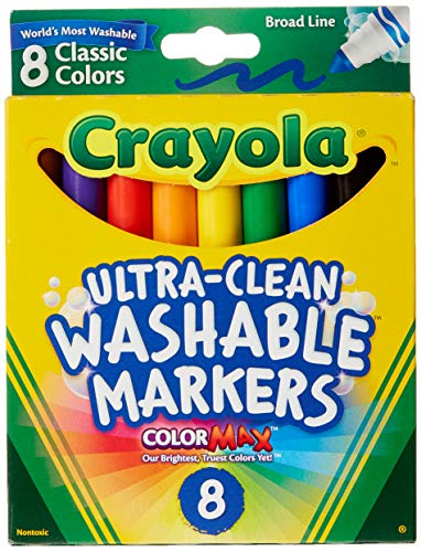 Image of Washable Coloring Markers 8 Colors [Set of 2]