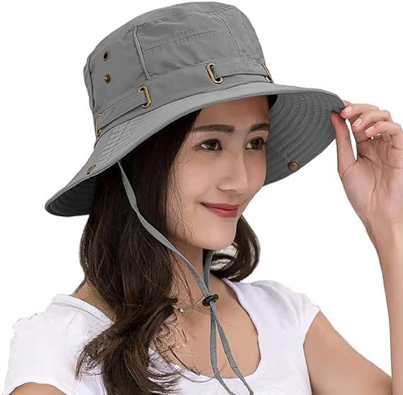 Round Crown Hat Sun Visor Hats for Women Wide Brim Summer Cap for Girls UV Protection Breathable Casual Beach Hat, Safari Hat Sun Protection Cap for Women Girl Men