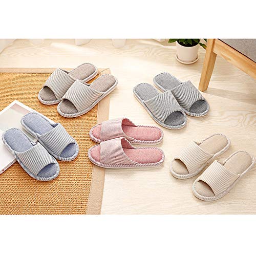 Non-slip House slippers Home Household Simple Japanese Couple Cotton Slippers Indoor Floor Slippers Female Summer Open Slippers Male Washable Cotton Slippers3