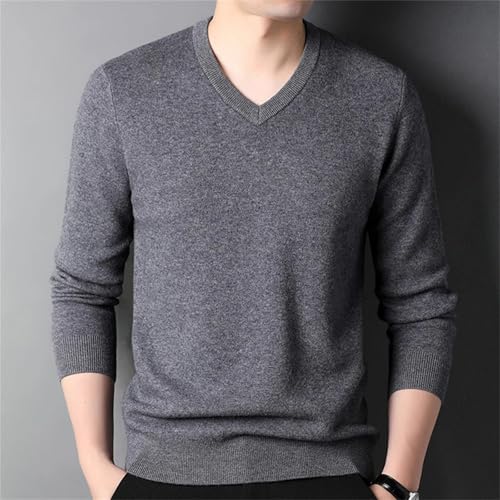 Men's Spring Winter Fashion Pullovers - V-Neck Long Sleeved Stretch Sweaters Business Knit Top3