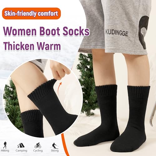 Women Heated Socks Ski Winter Thermal Hiking Snowboarding Thick Boot Insulated Socks 3 Pairs3