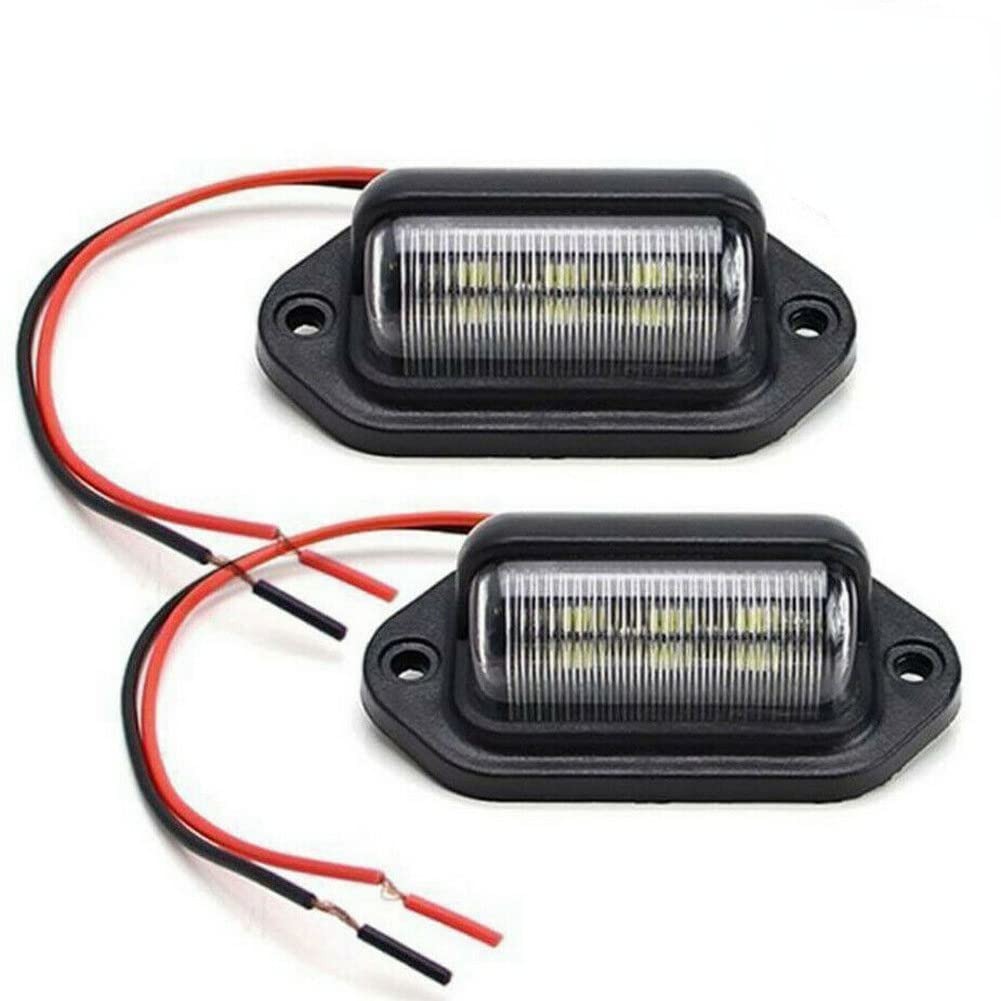 aus 2pcs Universal LED License Number Plate Light Lamps for Truck SUV Trailer Lorry