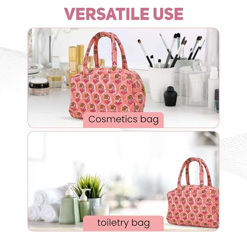 Cotton Quilted Handbag for Women – Block Print Shoulder Tote Bag with Zipper – Boho Purse for Office4