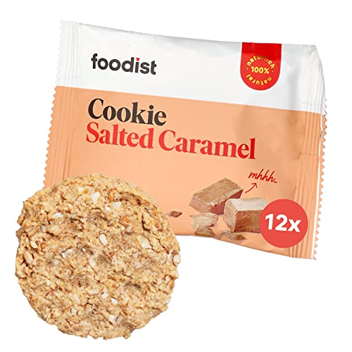 Foodist Salted Caramel Cookie BIO, vegan, glutenfrei und ohne Palmöl, süßes Gebäck - Kekse mit gesalzenem Karamell und Mandeln - Köstlich für zwischendurch (12 x 50g)