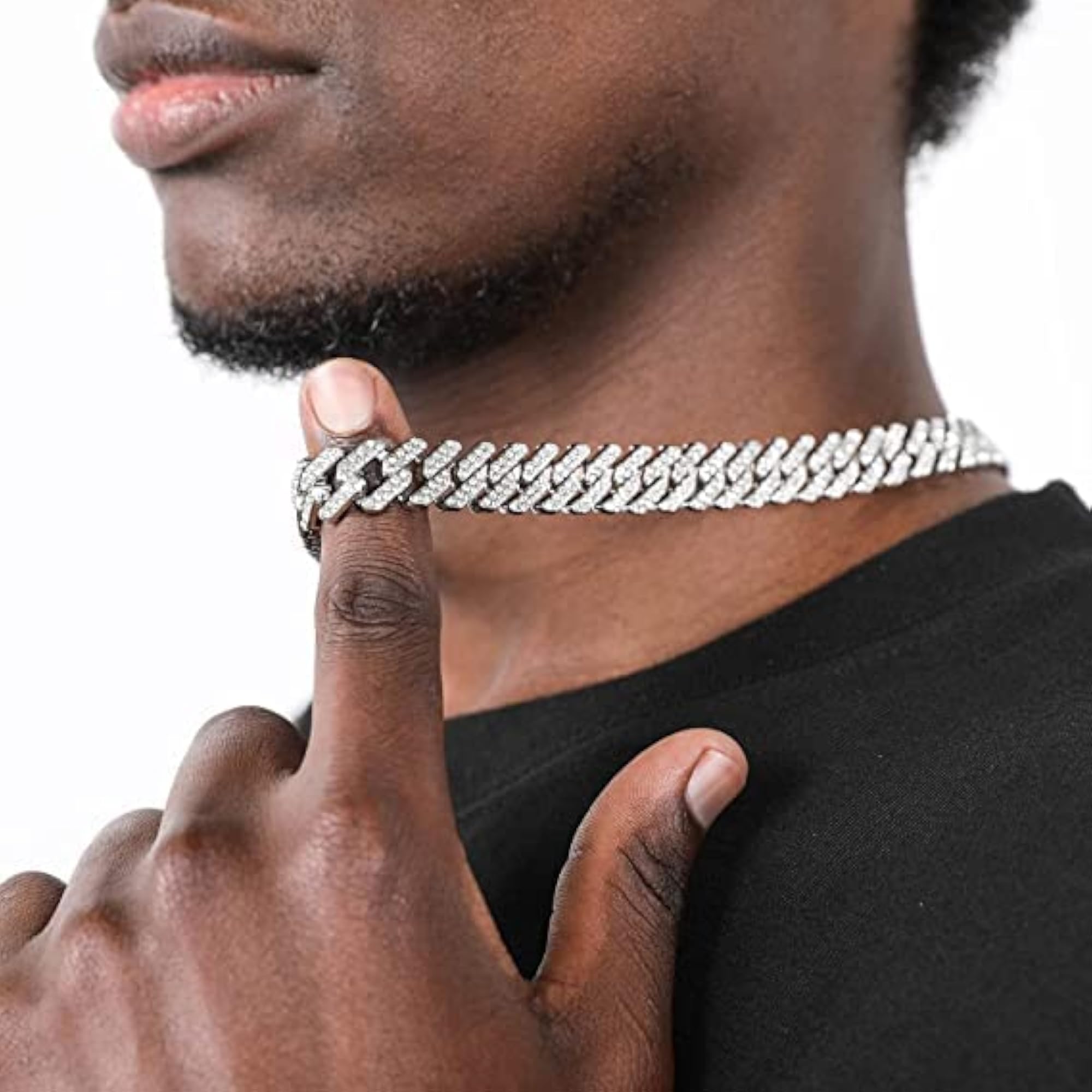 Mc Stan Chain Cuban Link Necklace, Iced Cubic Zirconia