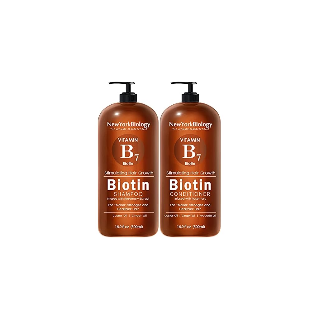 New York Biology Biotin Shampoo and Conditioner Set for Hair Growth and Thinning Hair