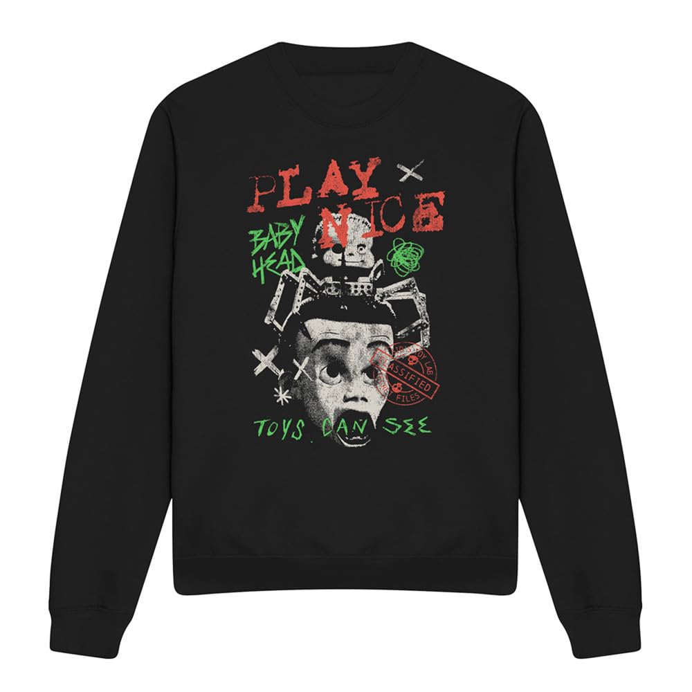 Disney Unisex Black Toy Story Toys Can See Sweatshirt, Medium