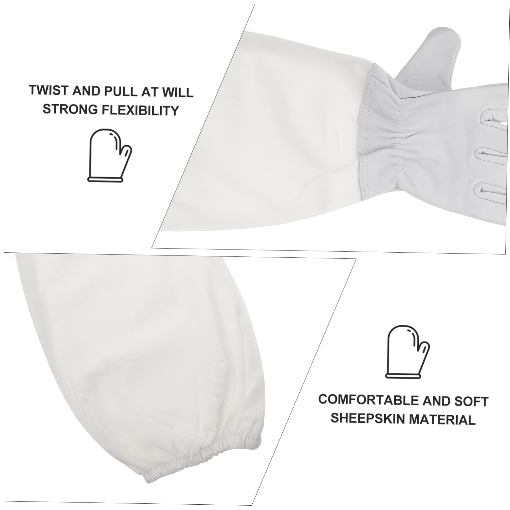 UKCOCO 3 Pares Guantes de Apicultura Resistentes al Guantes Largos de Seguridad para Apicultores Protección Eficaz contra y Abejas Profesional y Duradero