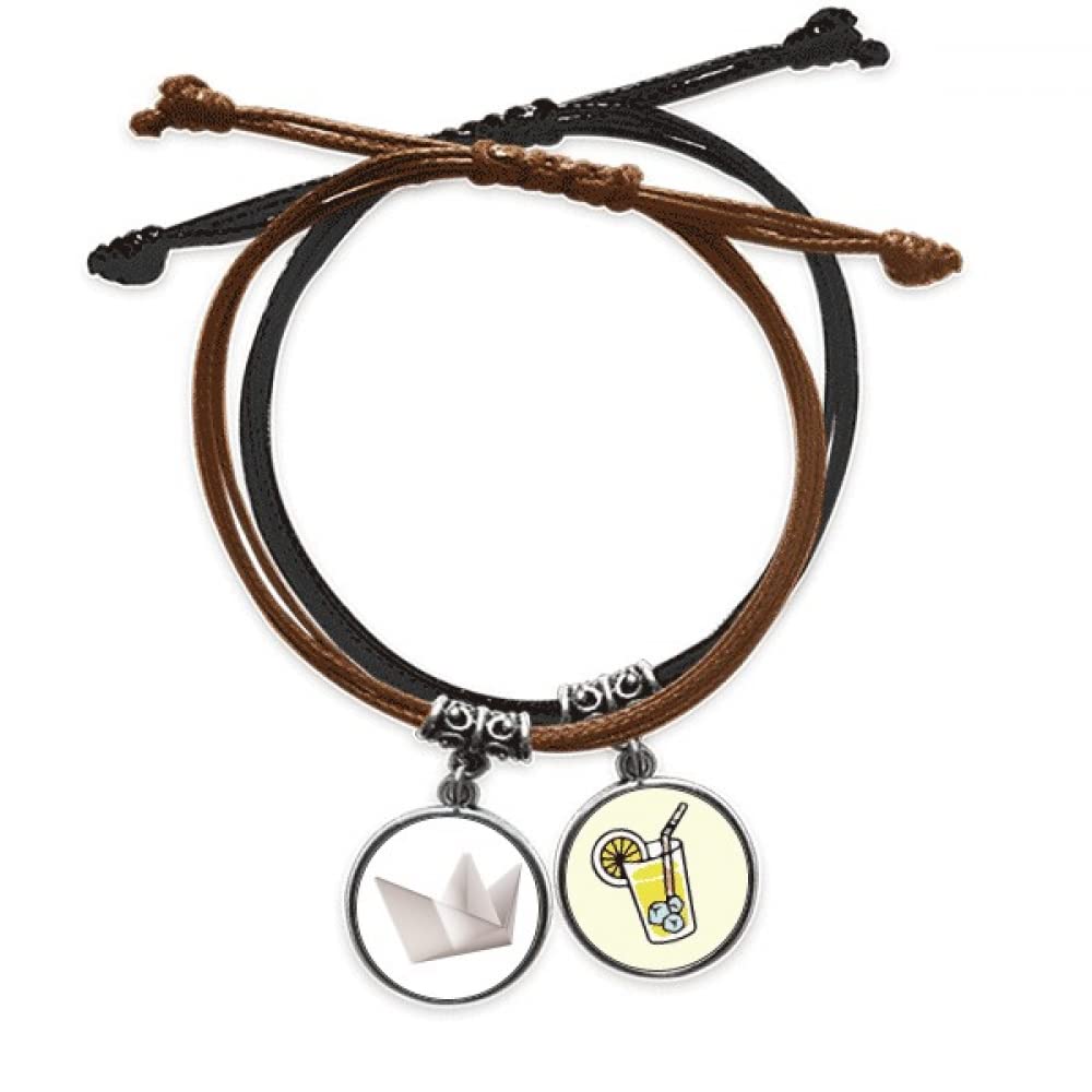 Bracelet origami bateau en corde et cuir le cadeau géométrique idéal