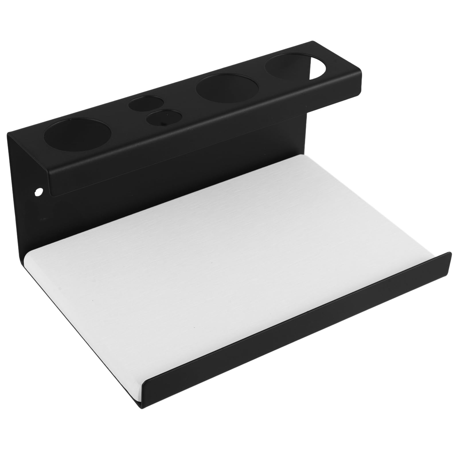 Ciieeo Portaspazzolino Nero Elegante Con Scomparti Per Spazzolini Elettrici e Dentifricio Organizer Da Bagno Multifunzionale Con Vassoio Per Tazze e Accessori Facile Da Installare e