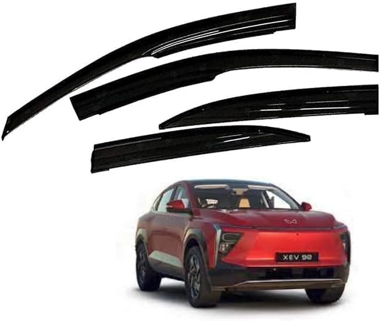 Smoke Car Door Visor Tinted Window Visor Rain/Sun Guard Sun Shade Deflector Compatible with Mahindra XEV 9e (2025)