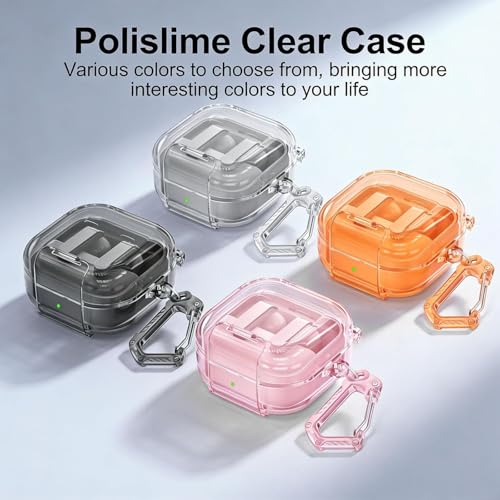 Image of Meyaar for Samsung Galaxy Buds 4 Pro /Buds 4 Case 2026,Military-Grade Shockproof, Soft TPU Highly Transparent Anti-Yellowing with Cleaning Kit (Lock (Transparent Black))