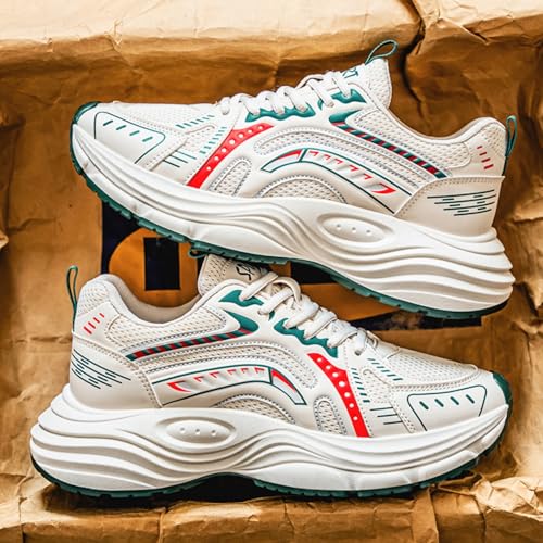 Mens Fashion Breathable Mesh Chunky Lace-Up Sneakers Trendy Platform Walking Workout Dad Running Tennis Shoes4