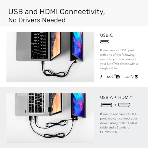 Image of SideTrak Solo Pro 15.8 inch Portable Monitor for Laptop | FHD 1080P LED IPS Dual Display w /Anti-Glare Screen, USB & Mini HDMI, Laptop Monitor Extender for Mac, PC, Chrome, HDR & Speakers