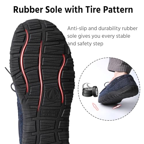 Image of MIXIN Mens Slippers Indoor Outdoor Memory Foam House Shoes Anti-Slip Moccasins Slippers for Men