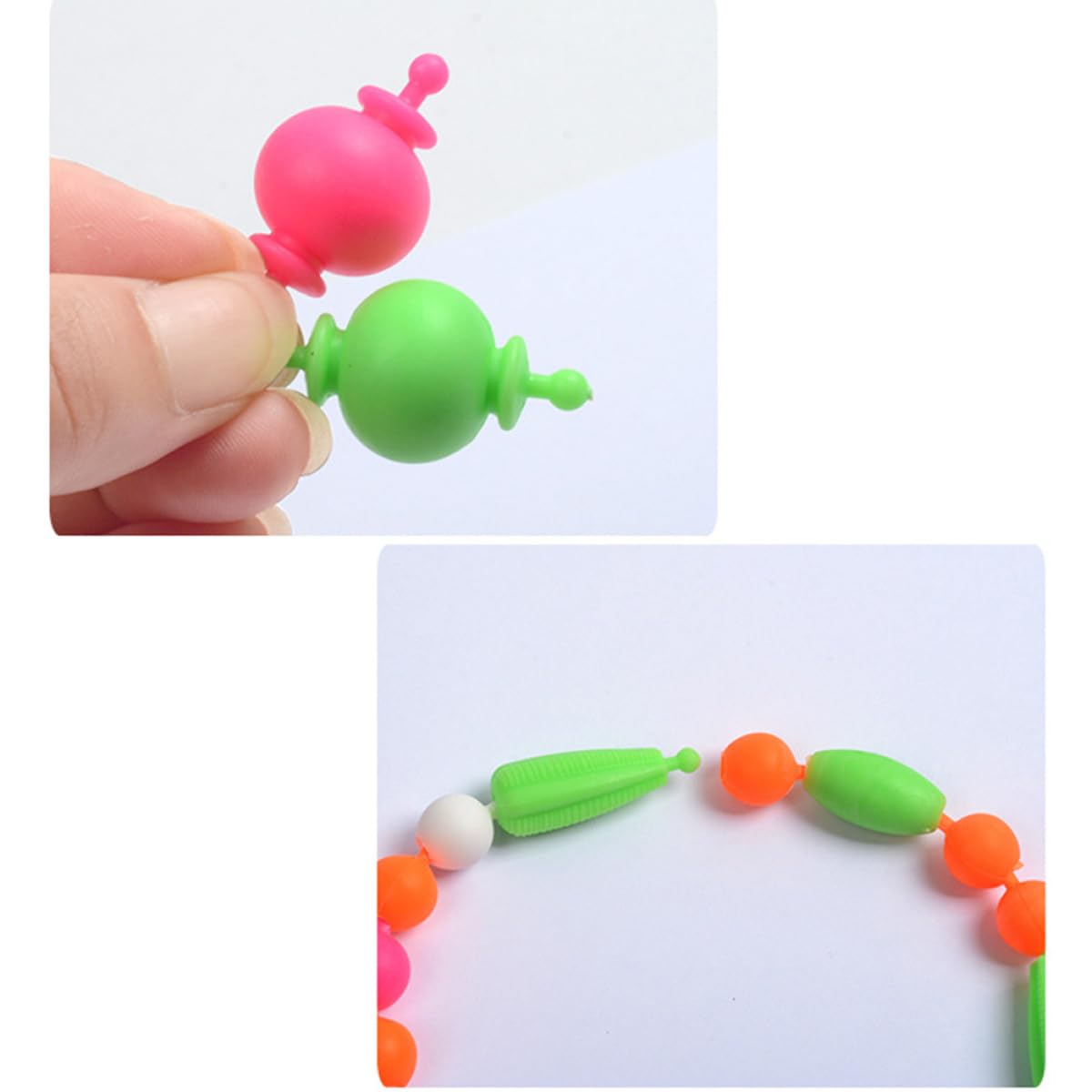 MUSISALY Kit de Pulseras de Cuentas para Niñas y Niños, Caja Portátil de Plástico, 1 Caja, Manualidades Creativas para Decorar y Hacer Pulseras