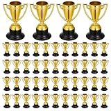 HOFURME 48 Pcs Mini Trophies for Awards, Gold Mini Trophies, Gold Trophy Award, Plastic Trophies Trophy Cups Award Trophies for Party Favors, Props, Rewards, Winning Prizes
