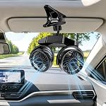 2Pcs 6000mAh Rechargeable Car Fan for Backseat, 3-Speed Separate Controlled - Image 6