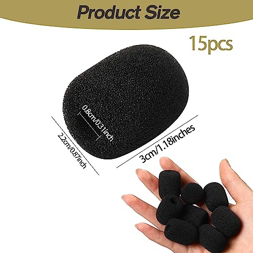 Image of CareFlection Mini Microphone Windscreens Mic Foam Covers for Lapel Lavalier Headset miike, Studio - High Density Protection : Noise pop Filter Black, Pack of 2 pcs (A Type) 5 Years Warranty (5)