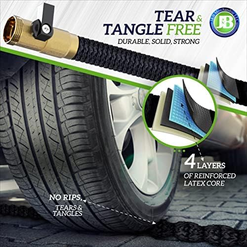 Miniatura 2 de J&B XpandaHose Manguera de jardín expandible de 50 pies, resistencia superior 3750D, núcleo de látex de 4 capas, conectores de latón extra fuertes y