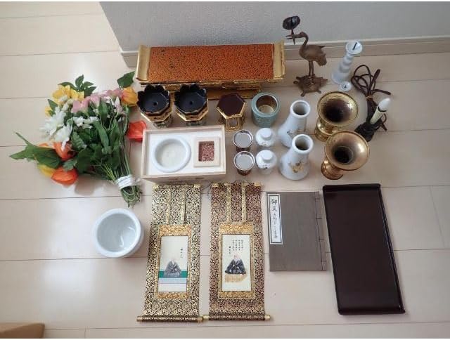 仏具＆神具セット 15点 お盆 供養 神事 法要 仏教 神道 佛具 お墓