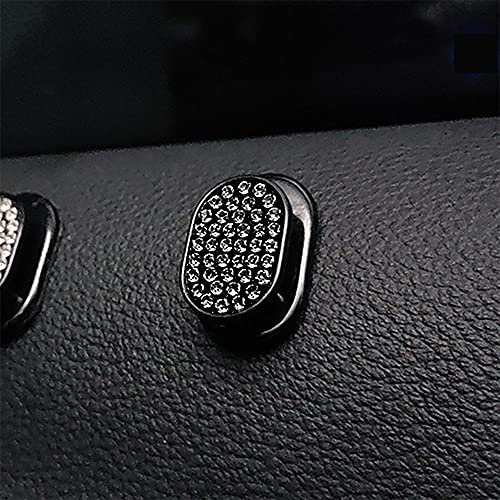 MINGZAIQIPEI Bling Car Mini Hooks, Crystal Adhesive Hook for Hat Coat Towel Key, Decorative Diamond Car Hooks Stick on Dashboard, Wall Hanging Mask Holder for Home and Car?4 Pack (Black)