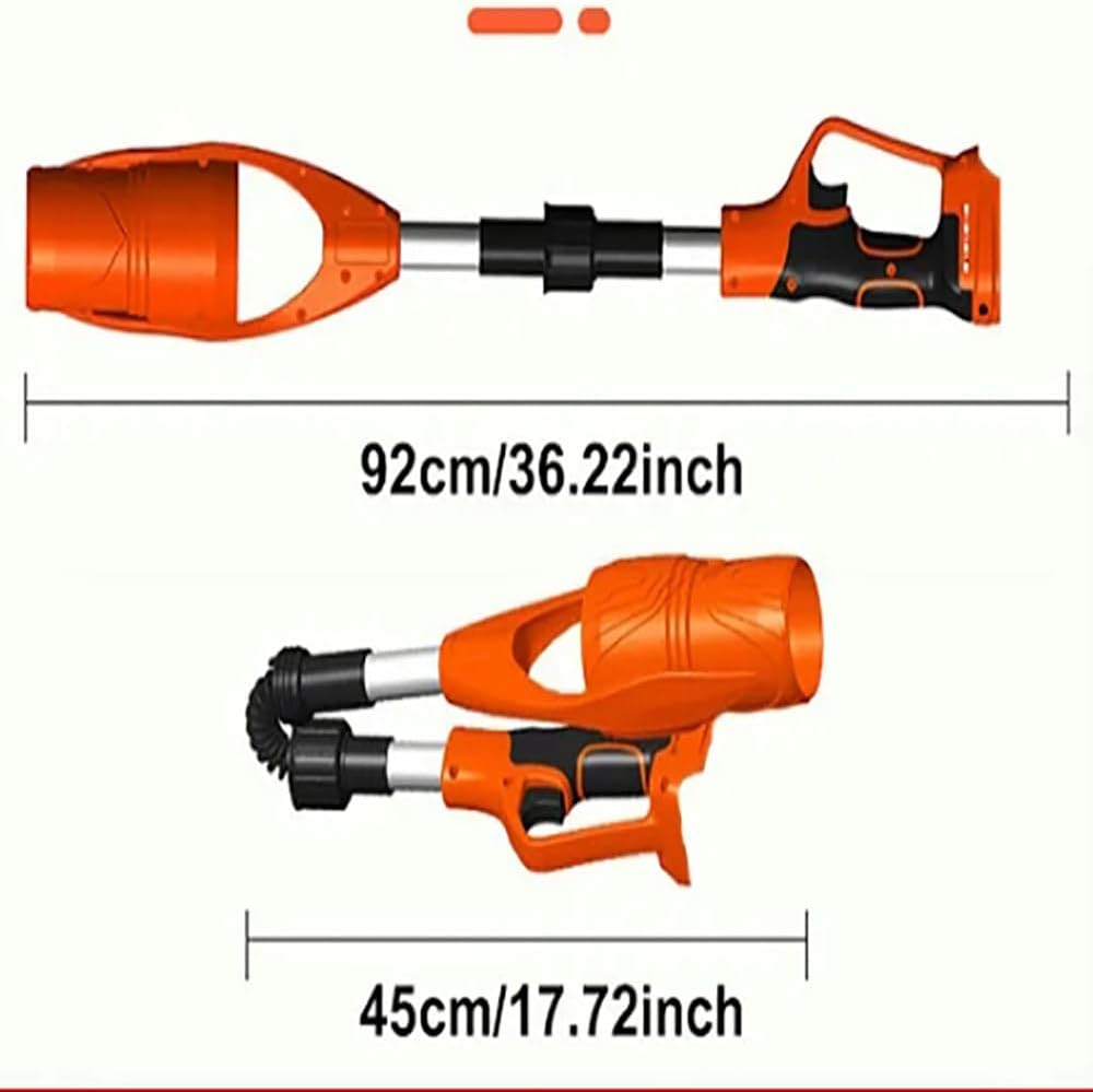 Electric Garden Snow Blower,Brushless Snow Blower With 21v Battery,29000rpm,Wind Speed 63m/S,Temperature Resistance 200°C,Foldable Powerful Leaf Blower,For Leaf,Snow Blowing,Red