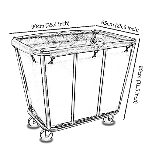 Carretilla de acero inoxidable para lavandería resistente miniatura 2