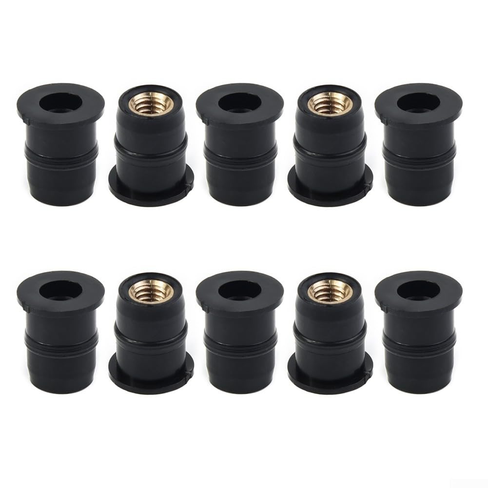 Dadi in gomma M5 per montaggio parabrezza moto, 10 pezzi, per smorzamento delle vibrazioni e attacco del pannello, compatibili con moto e ATV