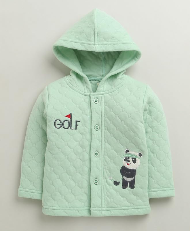 Image of BUMZEE Baby Boys Regular Fit Full Sleeves Hooded Polyfill Winter Set