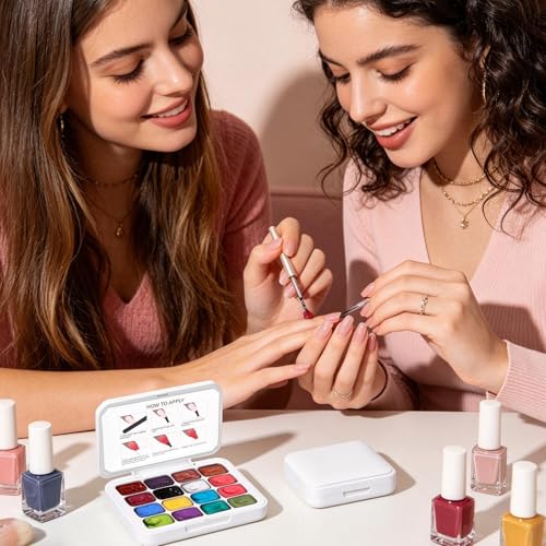 Pintura en gel para uñas con paleta de 16 colores degradados para manicura francesa en casa 2