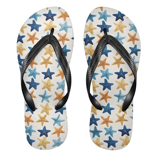Flip Flop Sandals Starfish Pattern Print for Women Men Beach Outdoor XS
