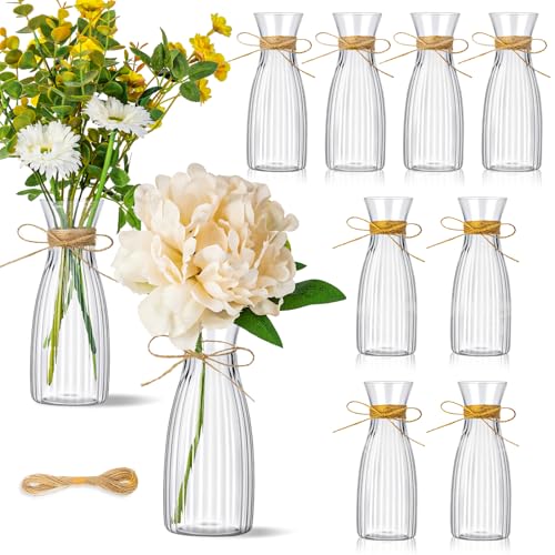 Ninehaoou 10 Pcs Plastic Flower Bud Vases Bulk with...
