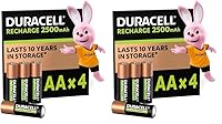 Duracell Akku AA, wiederaufladbare Batterien AA, 4 Stück, Unsere Nr. 1 - längste Haltbarkeit pro Aufladung, vorgeladen (Packung mit 2)
