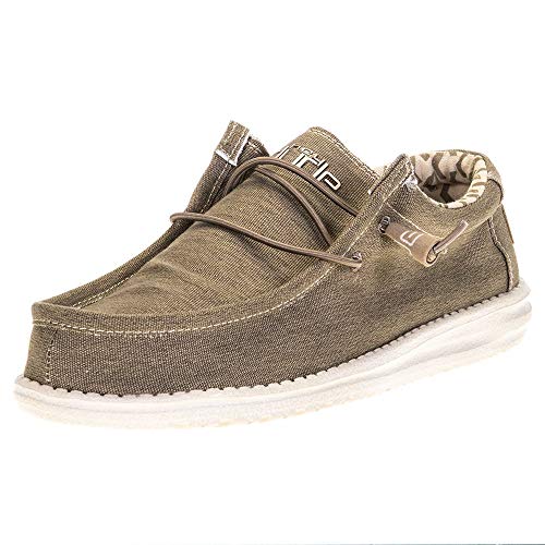 Image of HEYDUDE Men's Wally Stretch Tobacco Size 15 | Men's Shoes | Men's Lace Up Loafers | Comfortable & Light-Weight