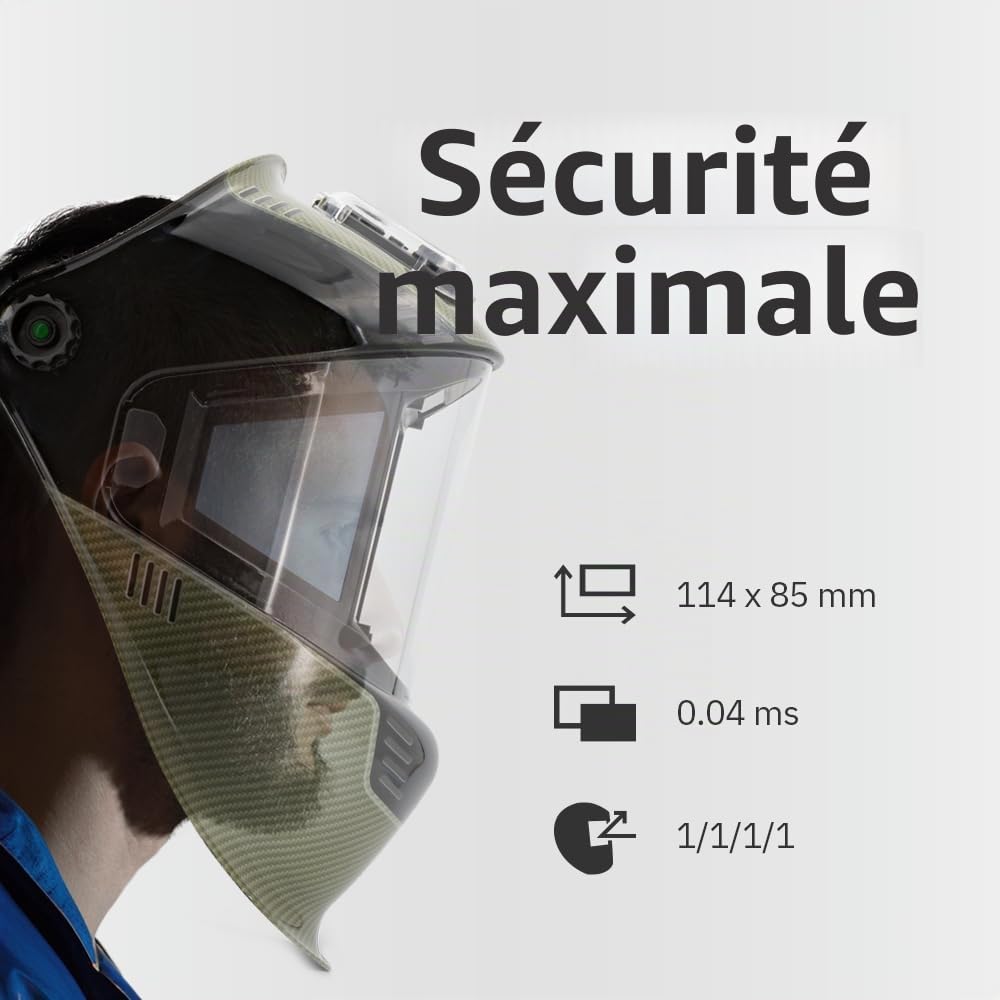 GYS, Masque de Soudage LCD PANORAMIC 3XL True Color, Teinte 3/4>12, Champ de Vision 114x85mm, Assombrissement Auto 0,04ms, Classe Optique 1/1/1/1, pour MMA, TIG, MIG/MAG & Meulage