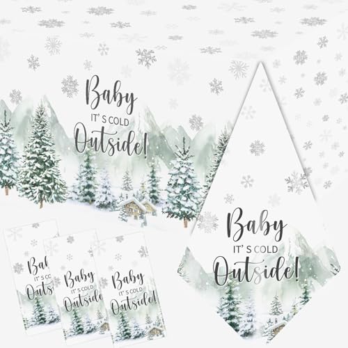 Winter Baby Shower Tablecloth Baby It's Cold Outside Baby Shower