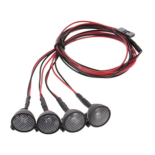 OWSOO 4 pcs RC Car Multi-Função Rodada Luz LED com Abajur para 1/10 RC Crawler Carro REDCAT Axial SC