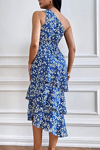 Prettygarden Women'S Summer Floral Sundress Casual One Shoulder Tiered Ruffle Flowy Midi Beach Boho Dresses  thumb #6