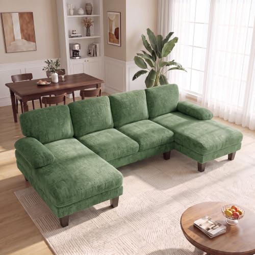 Image of Homall 105 inch U-Shaped Sectional Couches, Sofa Couch with Double Chaise,Green