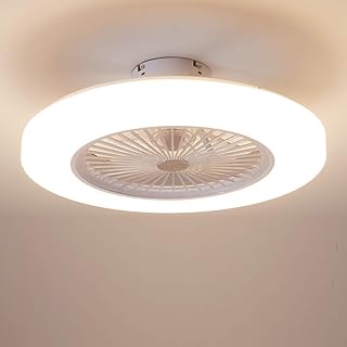 Wentylator sufitowy z oświetleniem, wentylator sufitowy LED, regulowana prędkość wiatru, możliwość ściemniania za pomocą pilota zdalnego sterowania, 36 W, lampa sufitowa LED do sypialni, salonu, jadalni, B
