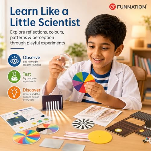 Image of FUN NATION Illusion Science Kit for Kids (8+ Years) | Light & Color Experiment STEM Learning Toy | Toys for Boys 7-14 Years | Science Kit | Birthday Gift for Kids (Boys & Girls)