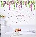 Violet Cirrus Plante Stickers Muraux Fleurs Stickers Muraux Pour Maison Salon Chambre Décoration Flores Wall Art