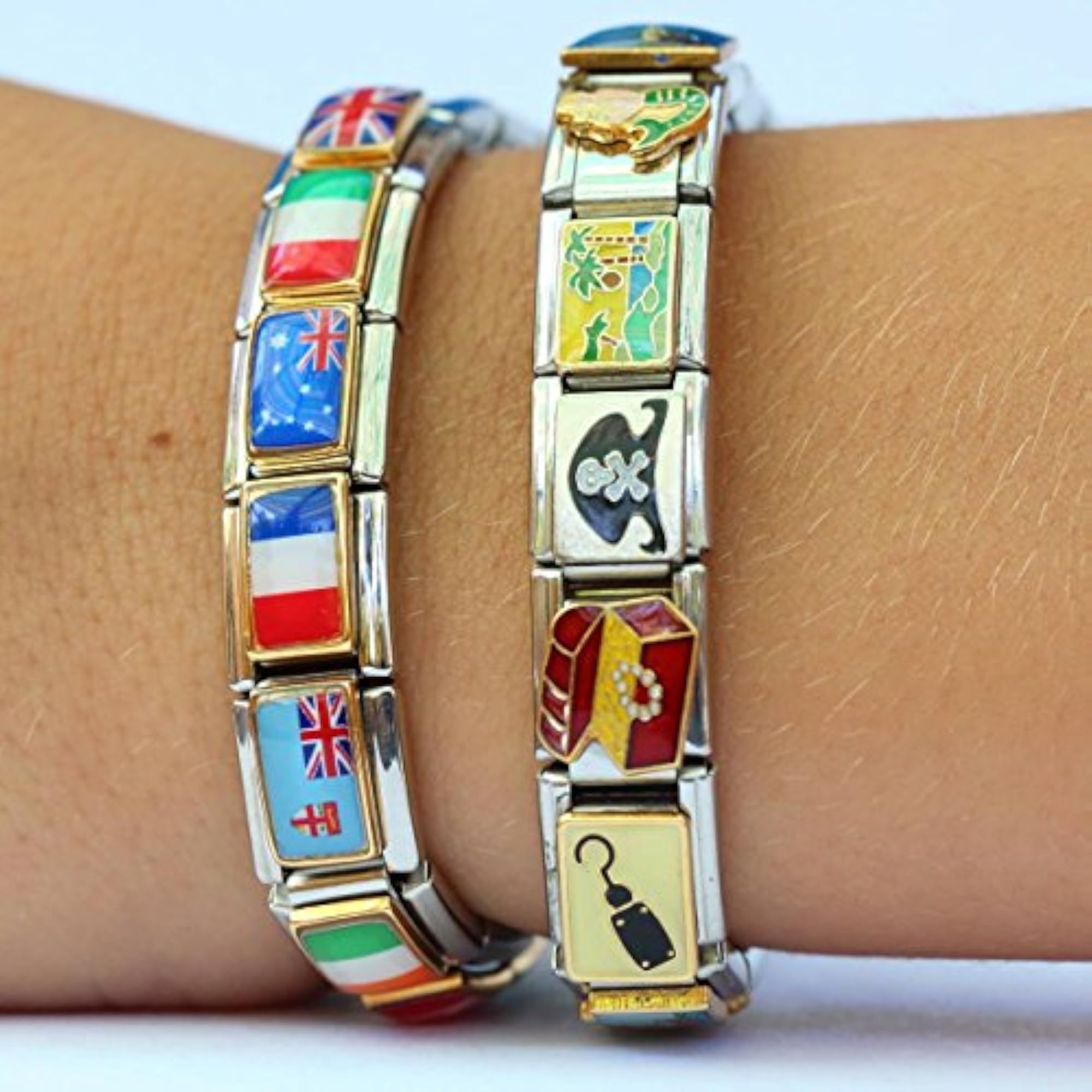 Jordan Photo Flag Italian Charm Bracelet