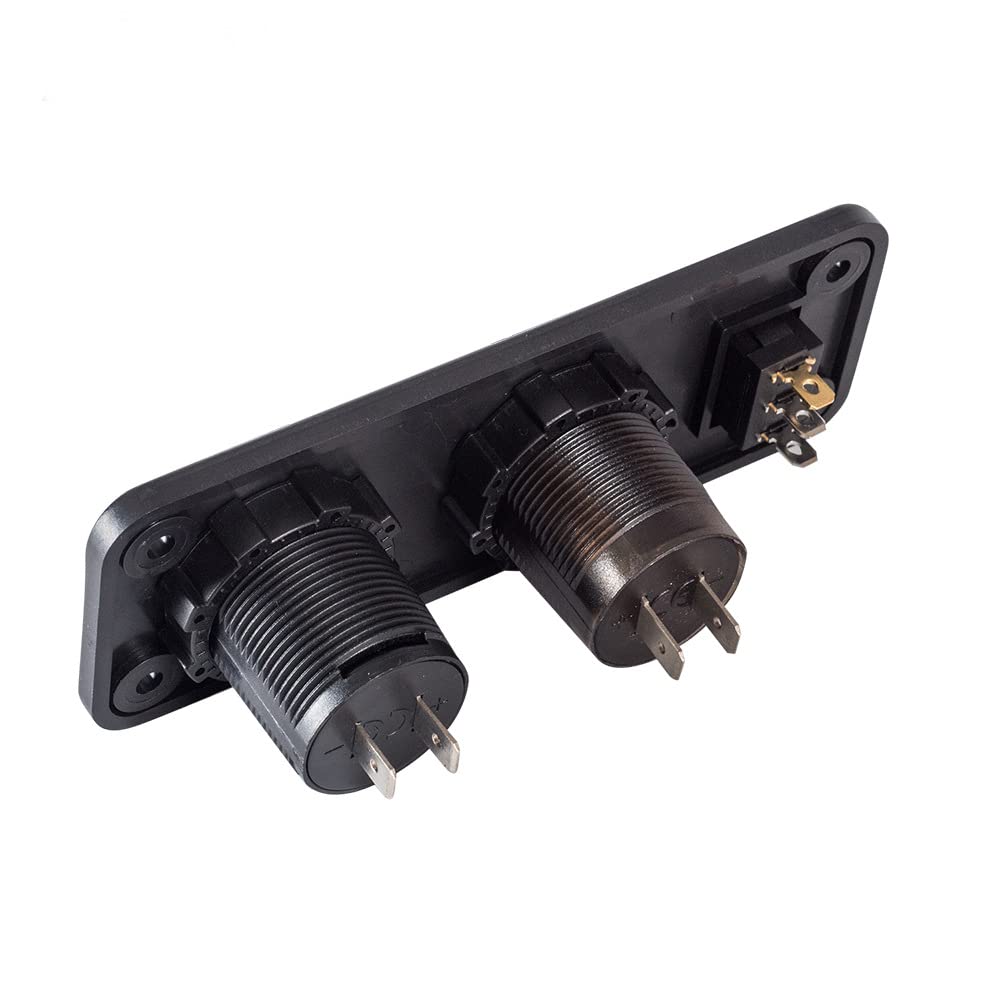 XINCOL - Toma de corriente dual USB 2.1A y 2.1A + panel de voltímetro LED con interruptor de encendido/apagado Kit DIY para coche, camión, barco, marina, RV (rojo)