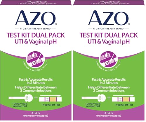 Image of AZO Urinary Tract Infection (UTI) Test Strip + Vaginal pH Test Kit, Fast & Accurate Results, from The #1 Most Trusted Brand, FSA /HSA Eligible (Pack of 2)