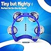 Flexzion Tambourine Hand Bell Percussion Musical Instruments (Blue, 2 Pack), Plastic Music Instrument Half Moon Mini D Handheld Shaker, Jingle Bells #5