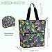 decor gift Kids Cute Tote Bags for Kids Boys Girls Fashion Leaf Green Gold and Purple Sturdy Library Book Bag Shoulder Bag with Zipper for School Work Travel