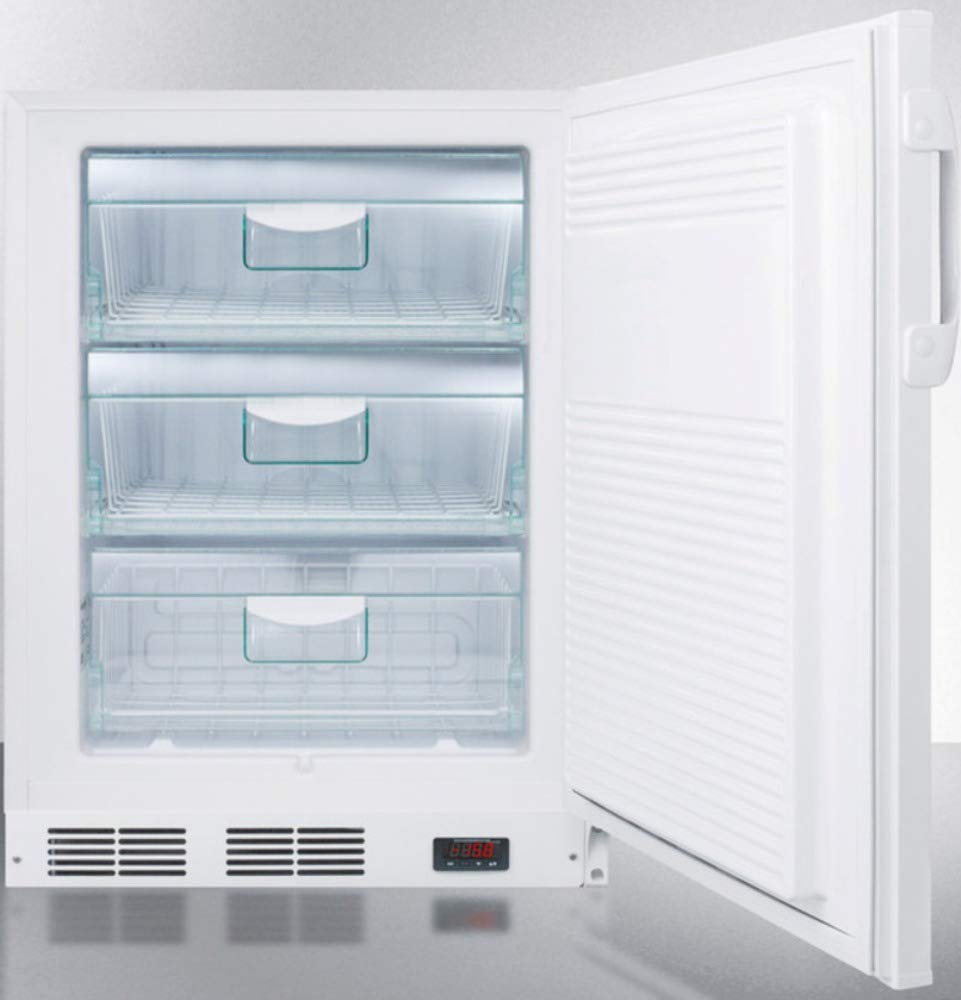 Summit Appliance Vt65mlbivacada ADA Compliant Built-In Undercounter Vaccine All-Freezer With Digital Thermostat, Temperature Alarm, Self-Closing Door, Lock, Hospital Grade Cord And White Exterior on Fridge.com - View 3